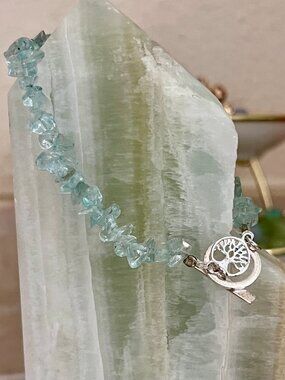Authentic 925 Sterling Silver Nature-Inspired Gemstone Chip Bracelet